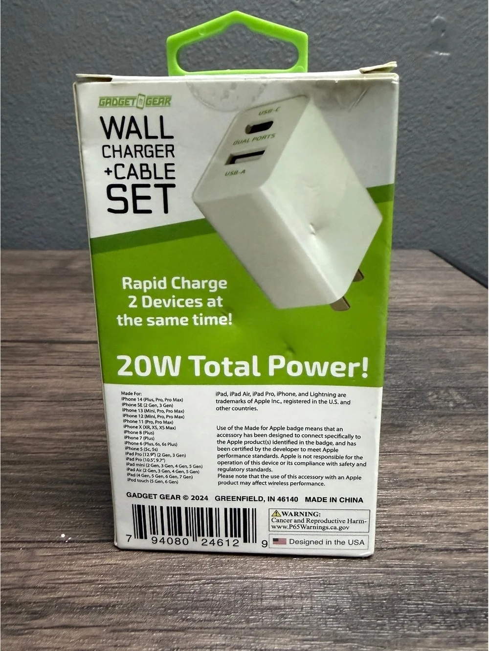 20W Wall Charger Block & 3ft USB-C to 8-Pin Fast Charging Cable Set White [COPY]